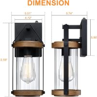 LONEDRUID 2 Pack Dusk to Dawn Outdoor Wall Light Fixtures Photocell Sensor Exterior Lantern Sconce Lighting Waterproof Outside Wall Mount Lamp for House Patio Garage Entryway Doorway - Image 6