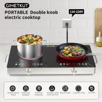 Electric Cooktop,110V 2400W Stove top, Countertop Cooktop with 9 Power Levels, LED Display,Child Safety Lock, Timer,Knob and Touch Control 2 burner Electric cooktop - Image 3