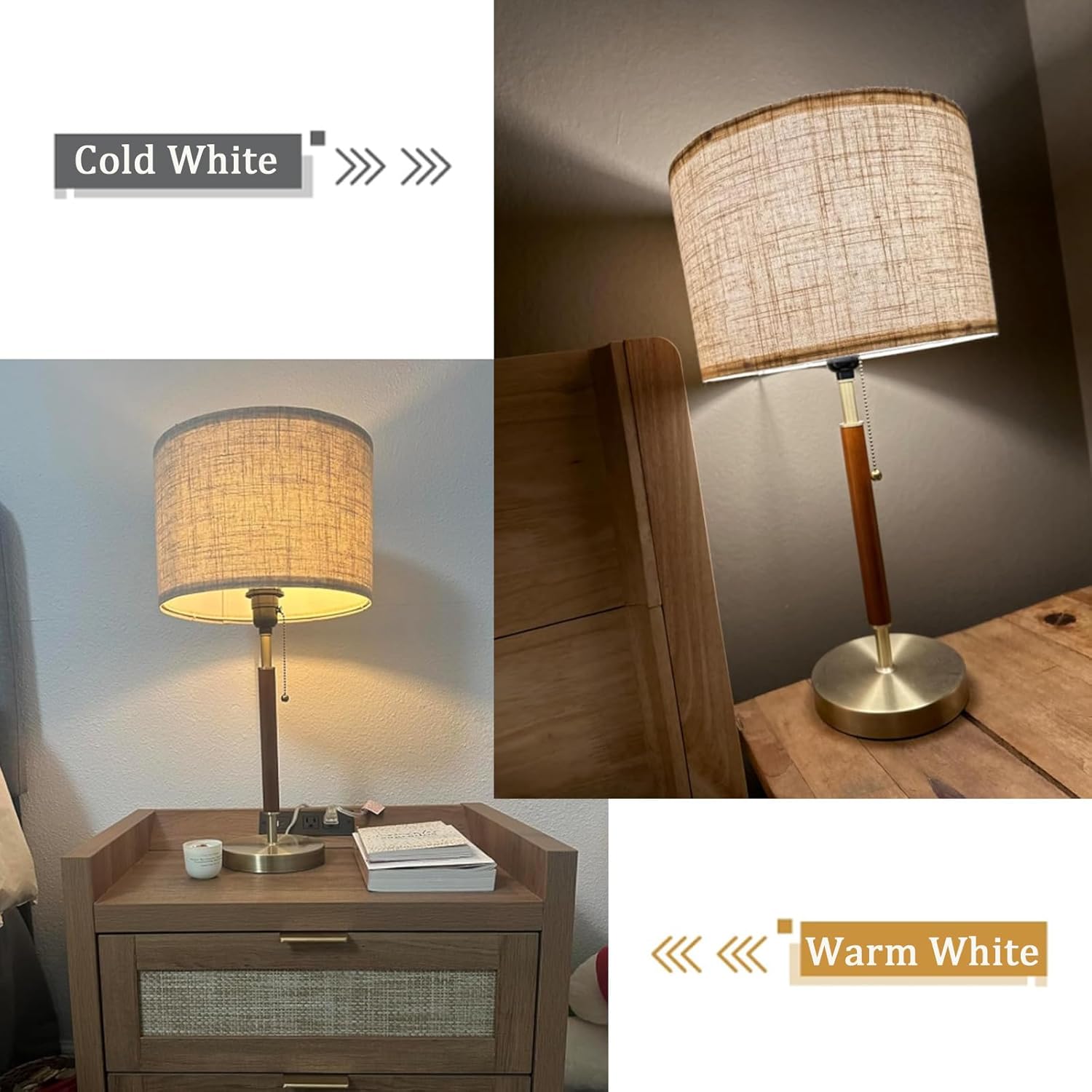 Drum Lamp Shades Set of 2, Linen Lampshade Replacement for Table, Floor &Bedside Lamps, 8.85''x11.02'', 2 Pack - Image 5