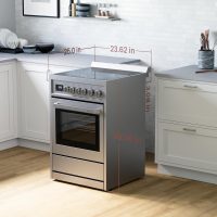 RRE241TS 24" Electric Range with 4 Burners, 3.0 cu. Ft. Capacity, Freestanding Slide-in AirFry, Convection Oven, Easy Reach Racks, Soft Close Door, Clock and Timer, Stainless Steel - Image 4