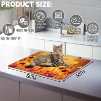 Fall Stove Top Cover for Electric Stove 28 "x 20 ", Pumpkin Leaves Heat Resistant Glass Top Stove Cover Protector, Glass Cooktop Covers, Kitchen Flat Electric Stove Top Covers - Image 2