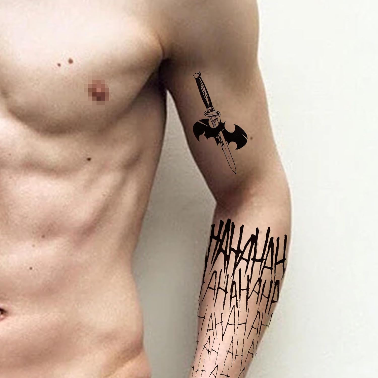 4 Sheets Joker Tattoos, BASUWU Large-Size Waterproof Halloween Fake Tattoos - All Versions - Look Real and Last Long, Perfect for Men Women Halloween Cosplay Masquerade Party Makeup (Joker, 4PCS) - Image 5