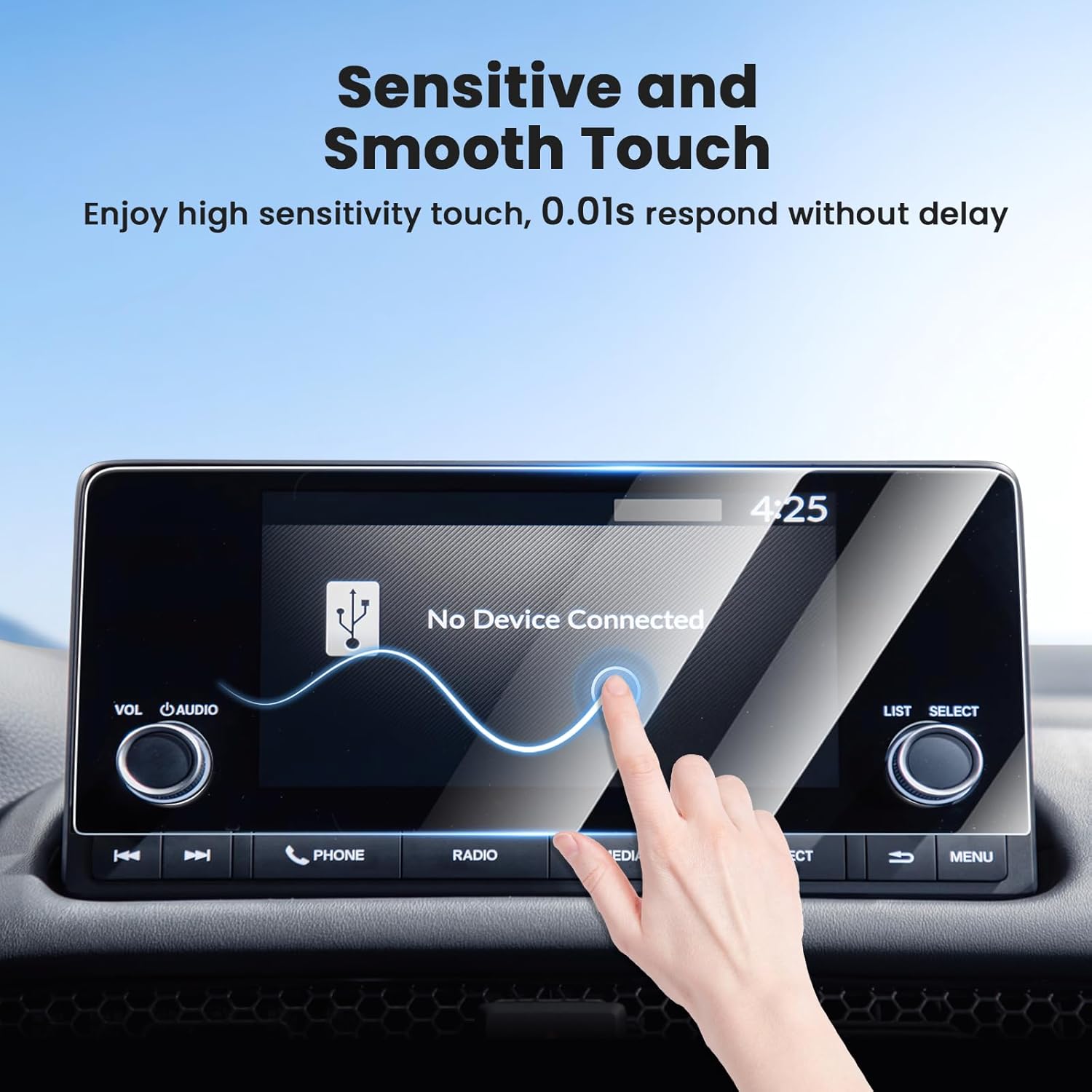 Screen Protector for Hon-da HRV Sport LX 2023-2025 2026 HR-V (NOT for EX-L), 7 Inch Touch Screen Protector Cover Saver Tempered Glass Navigation Display Infotainment Protective Film - Image 5