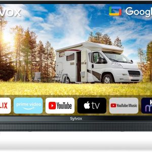 SYLVOX Smart RV TV, 32" 12V TV for RV Camper 1080P DC/AC Powered Television, Support Google, Download APPs, Bluetooth WiFi, Smart TVs for Home Car Campervan Truck