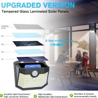 Aootek Solar Lights 4 Packs, Motion Sensor Light IP65 Waterproof with 3 Lighting Modes,Solar Lights Outdoor Waterproof for Garden Patio Garage Yard Deck - Image 5