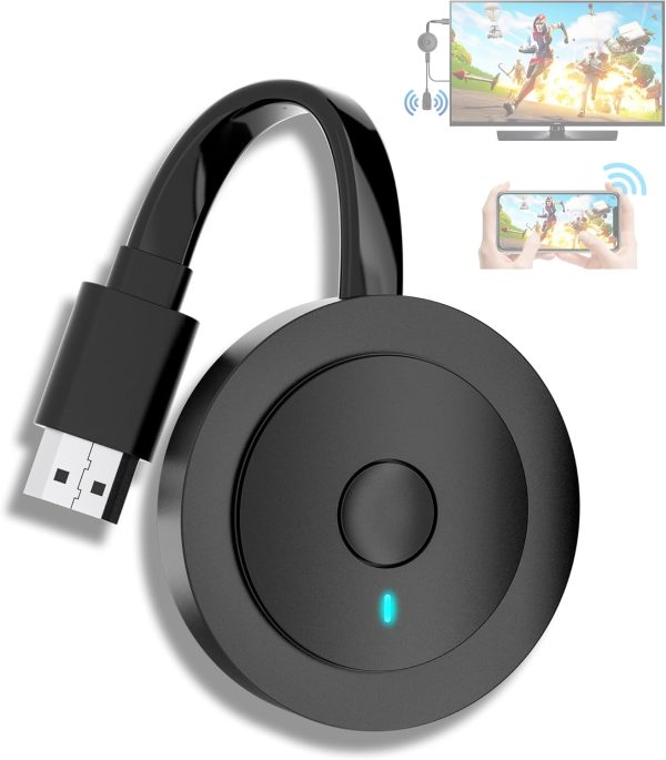 4K Wireless HDMI Display Dongle Adapter 1080P, WiFi Casting Movies, Shows Receiver for i-Phone, i-Pad, Android, Tablet, Laptop, Window to HDTV/Monitor/Projector, Compatible Miracast, Air Play, DLNA