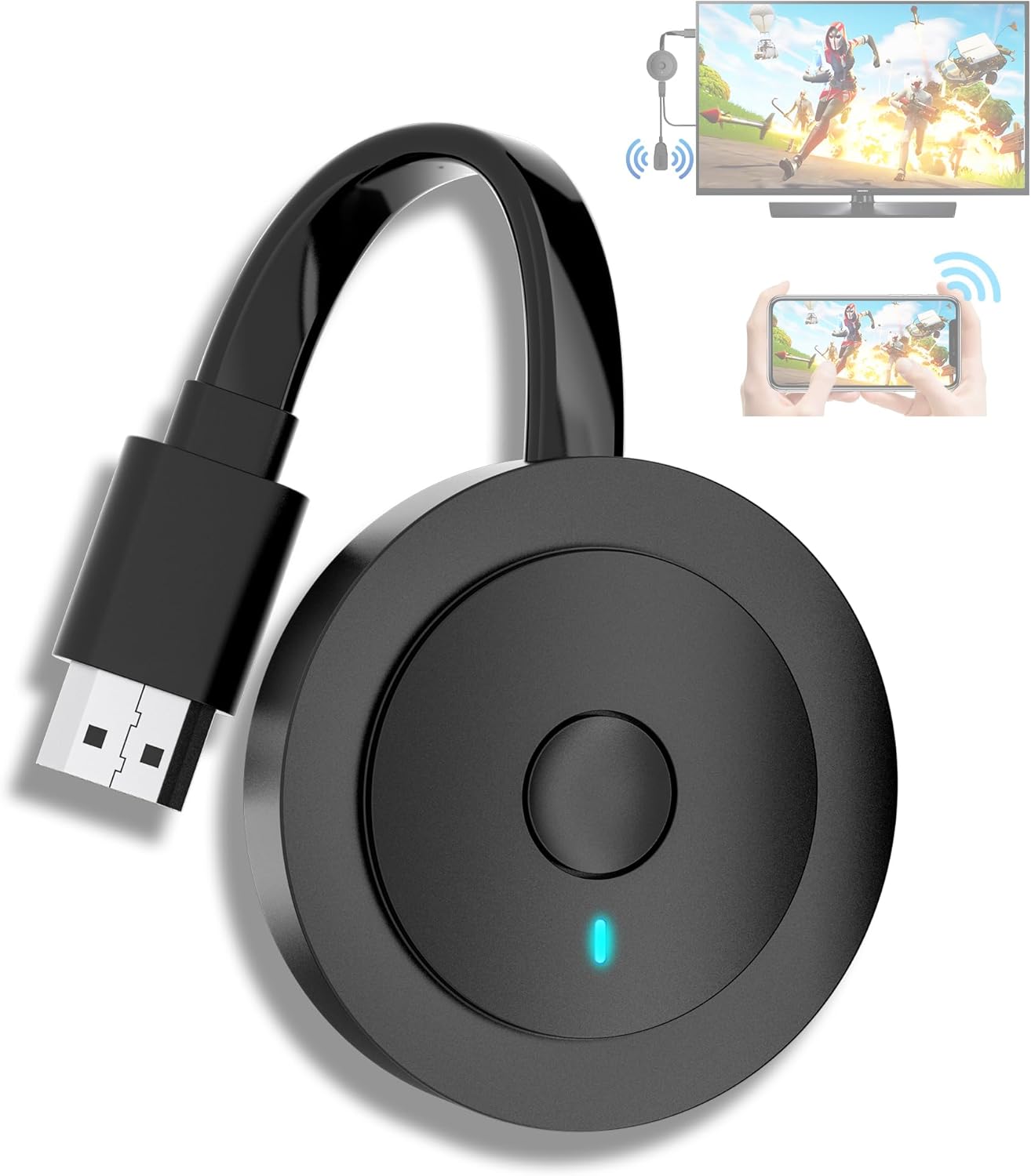 4K Wireless HDMI Display Dongle Adapter 1080P, WiFi Casting Movies, Shows Receiver for i-Phone, i-Pad, Android, Tablet, Laptop, Window to HDTV/Monitor/Projector, Compatible Miracast, Air Play, DLNA