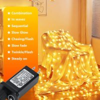 Twinkle Star 100 LED Star String Lights, 33FT Plug in Fairy String Lights Waterproof, Extendable for Indoor, Outdoor, Wedding Party, Christmas Tree, New Year, Ramadan, Garden Decoration, Warm White - Image 2