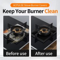 Stove Burner Covers for Gas Stoves (8 Pack) – Non-Stick, Heat-Resistant Gas Range Protectors, PTFE Liners for Kitchen Cleaning, Easy-to-Cut Stove Top Covers, BPA-Free, 10.6" x 10.6" - Image 2
