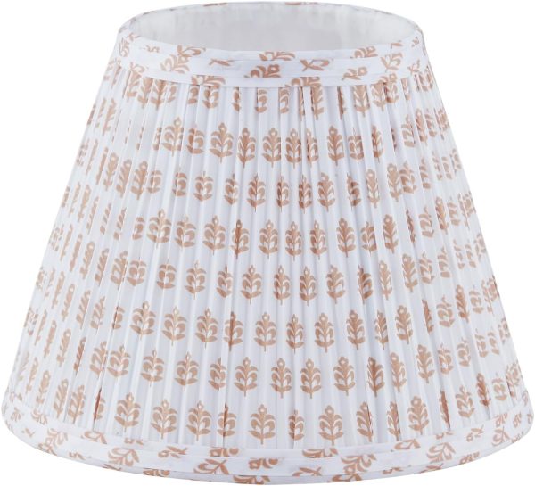 Uno Lamp Shade,Drum Pleated Lamp Shades 5" Top x 9" Bottom x 7" Slant Height,Barrel Small Replacement Lampshade (Uno Fitter), Fabric Lampshades Table lamp Shades Bottle Lamp Shade,1 Pack(Brown Floral)