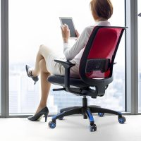 VEVOR Office Chair Base Replacement, 28", 2500 lbs Static Load, Heavy Duty Universal Computer Desk Chair Stool Base Part with 5 Casters and Reinforced Legs, Desk Chair Base Replacement, Black + Blue - Image 2