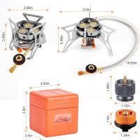 WADEO 6800W Windproof Camping Stove, Backpacking Stove with Piezo Ignition and Fuel Canister Adapters, Camping Gas Stove for Outdoor Backpacking Hiking and Picnic - Image 6