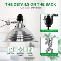 Simple Deluxe Clamp Light with 8.5 Inch Adjustable Aluminum Reflector, Suit for E26 Socket Max 150 Watt Lamp (No Bulb Included), 6 Feet 18/2 SPT-2 Cord, 2 Pack - Image 2