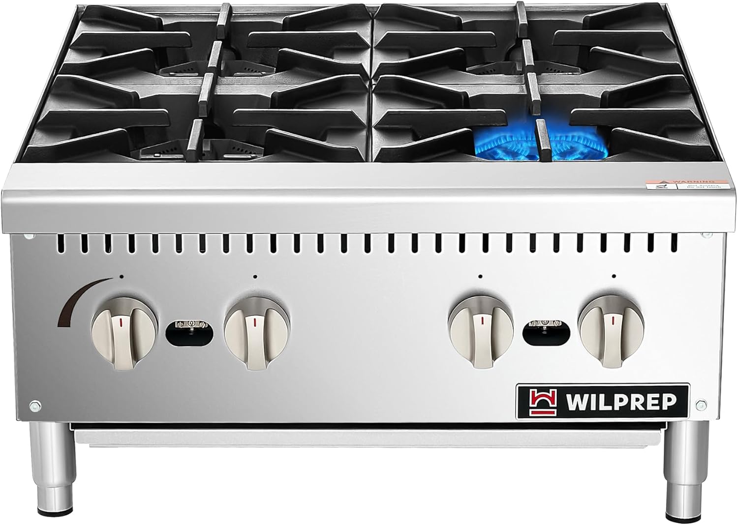 WILPREP Countertop Gas Range, 4 Burner Commercial Hot Plate with Total 100000 BTU, 24" Natural Gas Range with Propane Conversion Kit Grates, Stainless Steel Gas Stove for Restaurant Kitchen, silver - Image 8