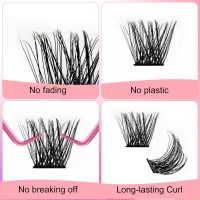 Lash Clusters DIY Eyelash Extensions 144 Clusters Lashes D Curl 0.07 Natural Individual Lash Extensions Mixed Tray False Eyelashes Soft & Strong Thin Band DIY at Home (F32-0.07D, 8-16mm) - Image 7