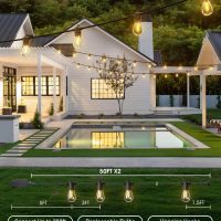 addlon 100FT LED Outdoor String Lights, Remote Dimmable Patio Lights with Timer & 3 Lighting Modes, 32 Shatterproof Edison Bulbs, Waterproof Connectable String Lights for Outside Backyard Porch Party - Image 7