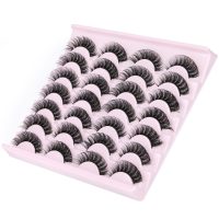 False Eyelashes Russian Strip Lashes Volume Fake Eyelashes Extension D-Curly Wispy Handmade Soft Reusable 14 Pairs Lashes Pack - Image 9