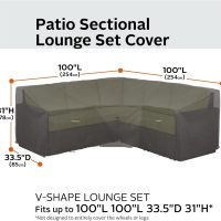 Classic Accessories Ravenna Water-Resistant 100 Inch Patio V-Shaped Sectional Lounge Set Cover, Patio Furniture Covers - Image 4