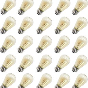 Rolay 11W Outdoor String Light Bulbs, S14 Incandescent Replacement Bulbs for Outdoor Patio String Lights with E26 Base, Pack of 25