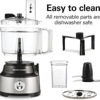 Hamilton Beach Food Processor & Vegetable Chopper for Slicing, Shredding, Mincing, and Puree, 10 Cups + Easy Clean Bowl Scraper, Black and Stainless Steel (70730) - Image 7