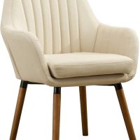 Roundhill Furniture Tuchico Contemporary Fabric Accent Chair, Arm Rest, Tan - Image 3