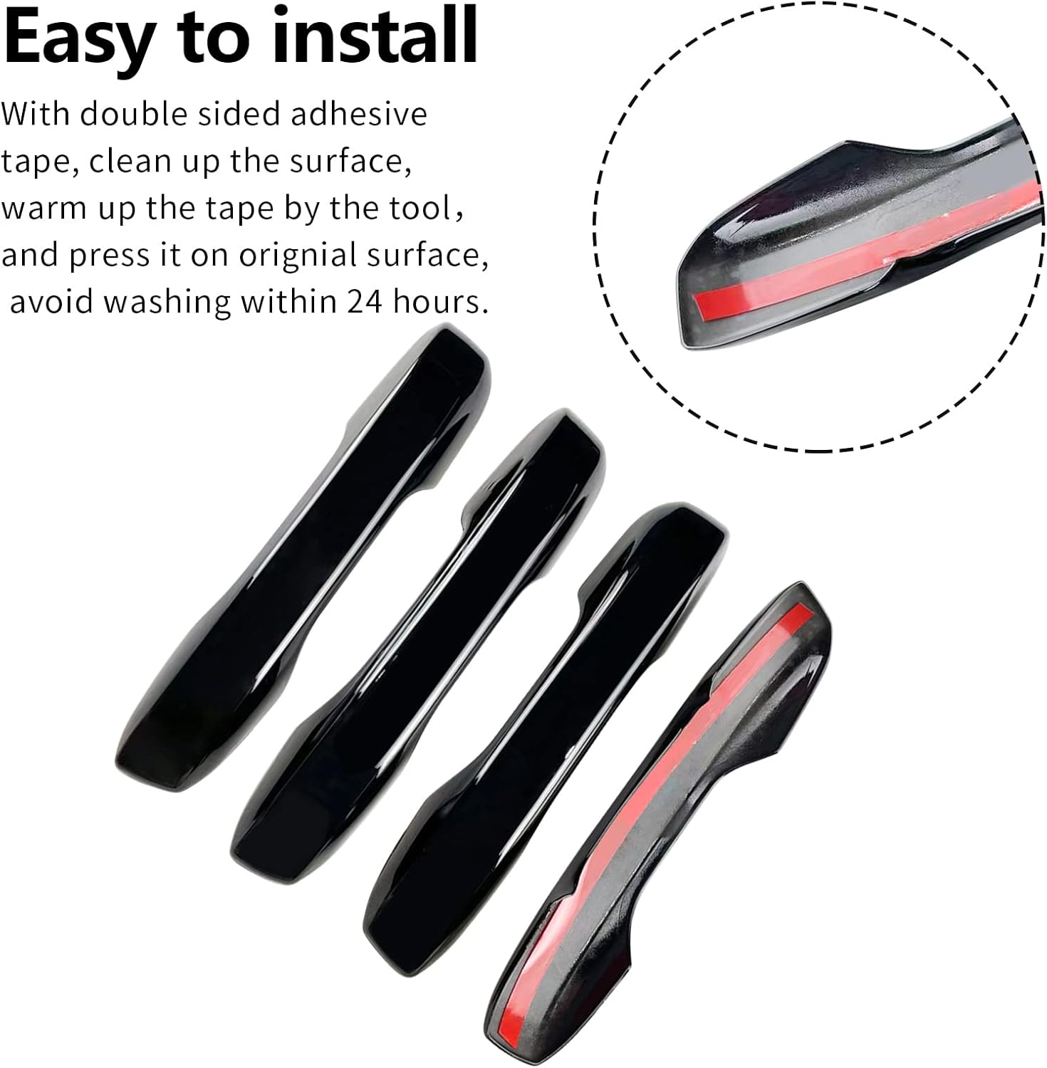 Door Handle Covers Trim Compatible with 11th Gen Civic Accessories, for Honda Civic 2022 2023 2024 2025, Accord/CR-V/HR-V 2023 2024 2025 with Smart Auto Lock - Glossy Black Car Decoration - Image 6