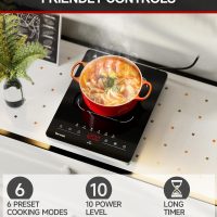Portable Electric Stove,110V Single Burner Electric Cooktop, Countertop Burner Hot Plate with 6 Preset Functions,10 Power Levels,LED Touch Control, Child Lock &Timer - Image 2