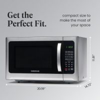 Farberware Countertop Microwave Oven 1.2 Cu. Ft. 1000 Watt with LED Lighting, Child Lock, Easy Clean Grey Interior, Stainless Steel - Image 4