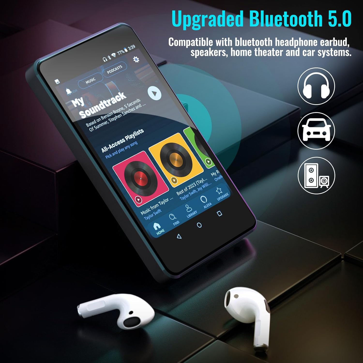 MP3 Player for Kids with Spotify, Parental Controls, Spotify Kids, Audible, Amazon Music, Libby, 4.0" IPS Kids MP4 Music Player Up to 512GB (Black) - Image 4