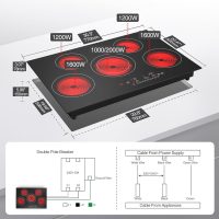 VBGK Electric cooktop 30 inch, 5 burner Electric Stove Built-in and Countertop Stove Top, LED Touch Screen,9 Heating Level, Timer & Kid Safety Lock, 240V 30 inch cooktop - Image 6