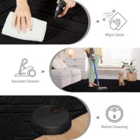 5x7 Black Washable Area Rug for Bedroom Living Room, Modern Geometric Shag Non-Slip Rugs, Fluffy Plush Soft Memory Foam Carpet for Kids Boys Room Nursery - Image 6