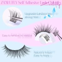 Self Adhesive Eyelashes Natural Self Adhesive Lash Clusters Pre glued Eyelash Clusters zanlufly No Glue Needed Lashes Wispy C-curly Cluster Eyelash extensions 10-16MM Individual Lashes - Image 2