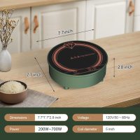 Mini Induction Cooktop, Small Burner 700W/120V Mini Hot Plate Electric Stove Cookter for Traveling Camping small kitchen spaces Small Induction Cooktop for Coffee,Tea & Milk - Image 2