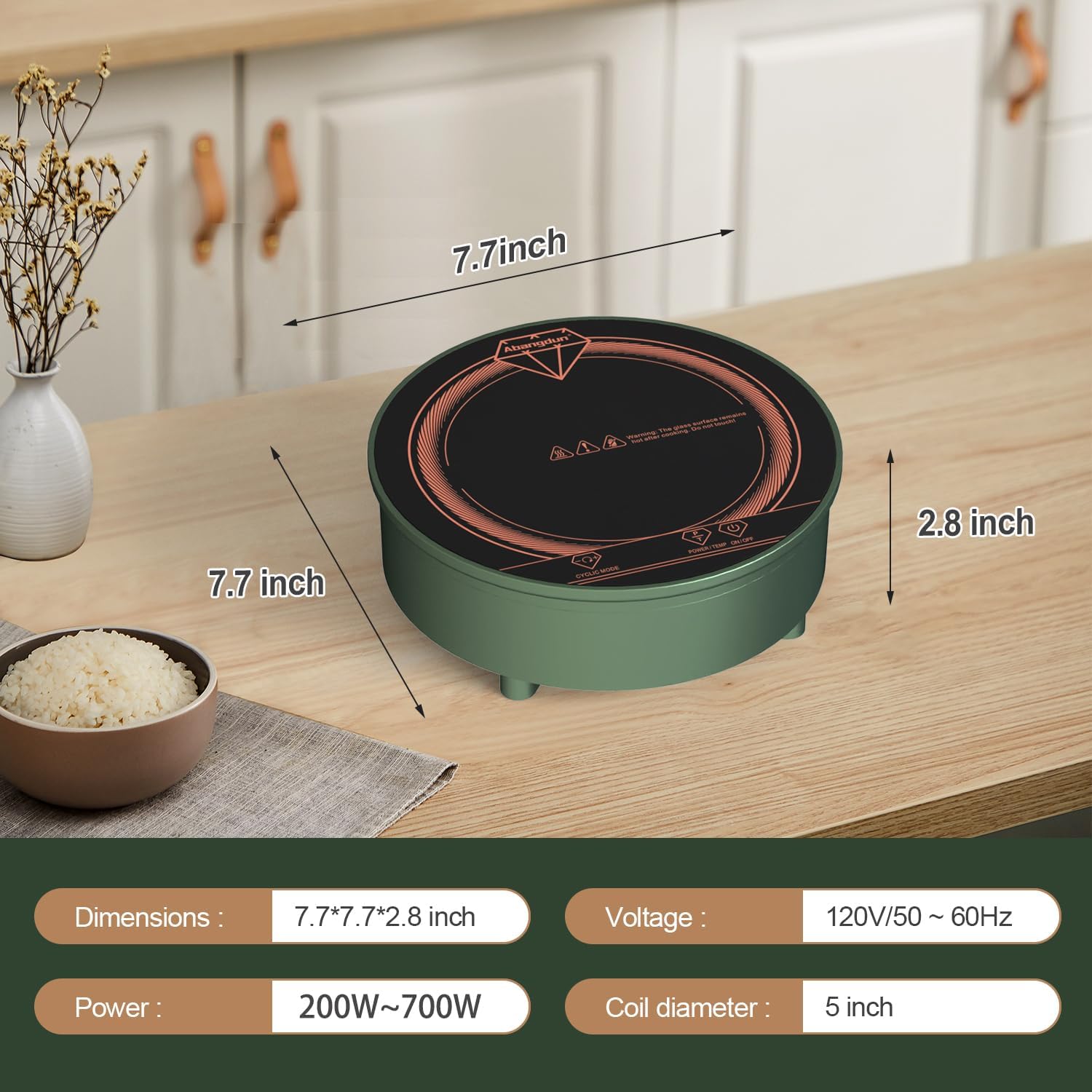 Mini Induction Cooktop, Small Burner 700W/120V Mini Hot Plate Electric Stove Cookter for Traveling Camping small kitchen spaces Small Induction Cooktop for Coffee,Tea & Milk - Image 2