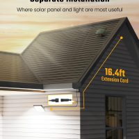 SUPERDANNY Solar Outside Lights with 113 Bright LEDs 7000K, Motion Sensor Outdoor Flood Lights Dusk to Dawn with 16ft Cable IP65 Waterproof, Security Light for Garden Barn Porch 2 Pack - Image 8