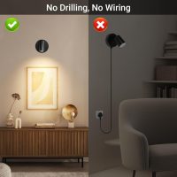Wireless Led Spotlight Indoor, Rechargeable Uplighting Indoor with Remote Dimmable, 350° Rotate, Battery Powered Ceiling Spotlight for Artwork Painting Tree Plant Picture Lights - Image 2