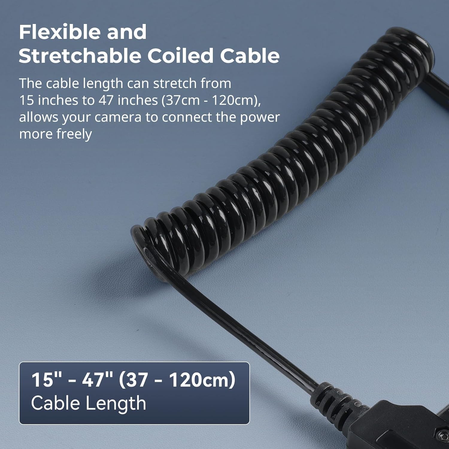 SMALLRIG D-TAP to BMPCC 4K/6K Coiled Power Cable Suitable for Blackmagic Pocket Cinema Camera 4K / 6K for V Mount Gold Mount Battery, Weipu SF6 2 Pin Female to P Tap, 15 inch - 47 inch Length - 4761 - Image 5