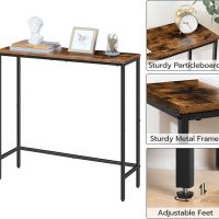 HOOBRO Narrow Console Table, 29.5" Small Entryway Table, Thin Sofa Side Display Table, for Hallway, Bedroom, Living Room, Foyer, Rustic Brown and Black BF75XG01 - Image 7