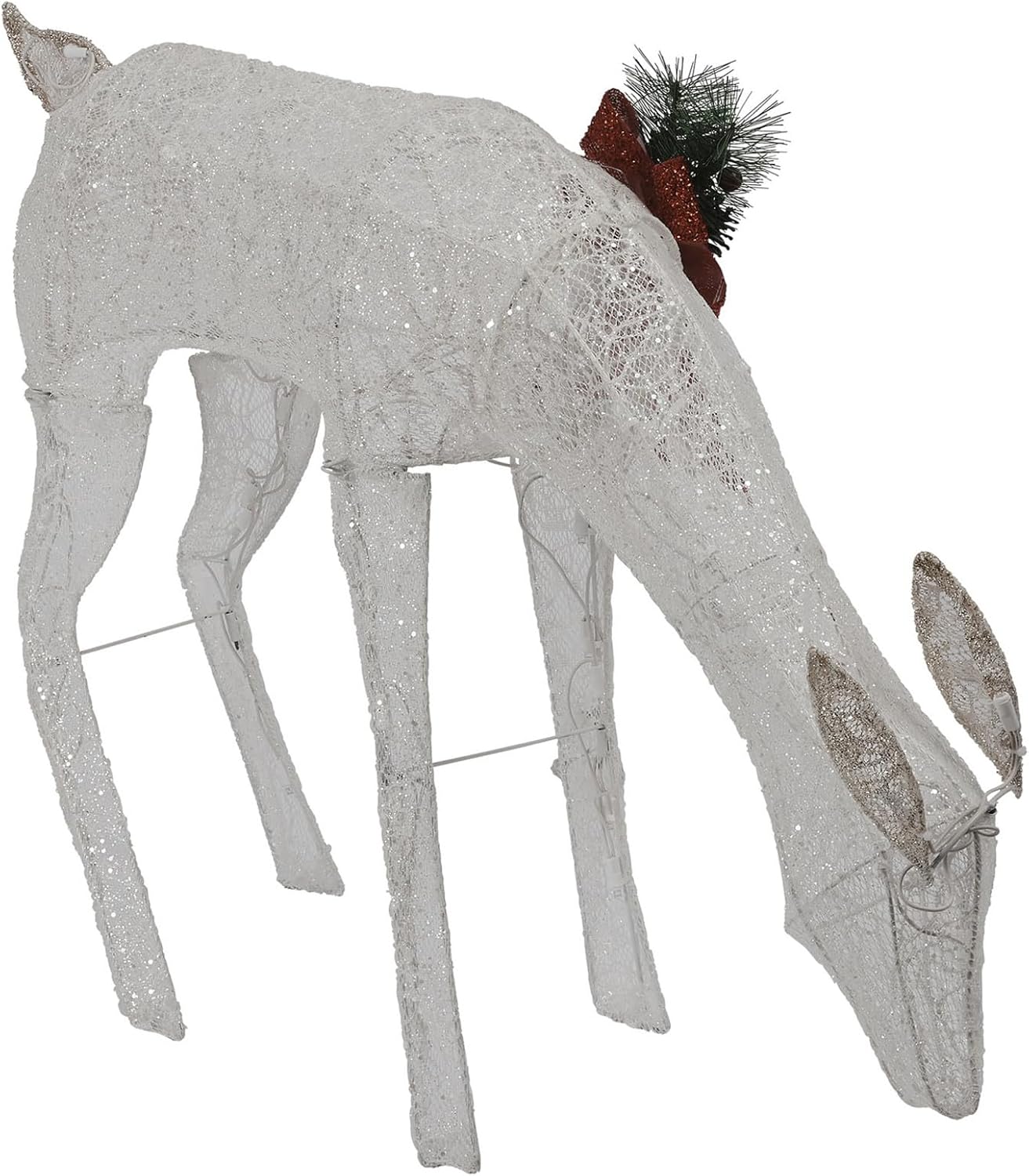 Alpine Corporation 28" H Mesh Grazing Holiday Reindeer Lawn Decoration with Cool White Lights, Christmas Decoration - Image 10