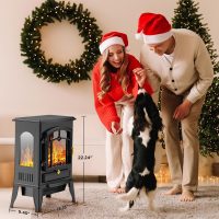 ZAFRO Freestanding Electric Fireplace Stove, Small Electric Fireplace Heater with Thermostat Control, 3D Realistic Flame,1000W/1500W & Overheating Protection - Image 2