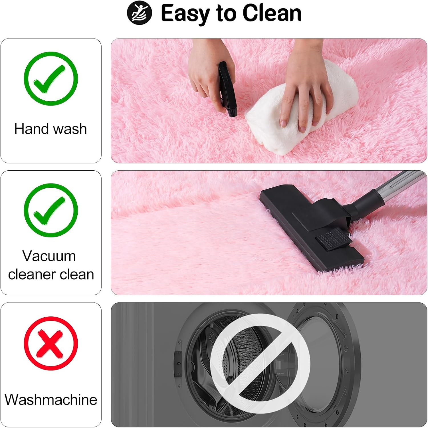 Pink Area Rugs for Bedroom, 4x6 Fluffy Soft Shag Rugs for Living Room, Small Fuzzy Plush Shaggy Carpets for Boys and Girls Dorm Room Home Decor (4ft x 6ft, Pink) - Image 4