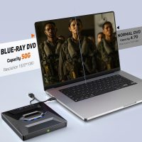 External Blu Ray Drive,Portable Bluray Player Writer Reader,CD Burner with USB 3.0 typc C Port& SD Card,DVD & CD-ROM +/-RW,External Blu-Ray Drives for PC Laptop Desktop Windows Mac Linux Computer - Image 3