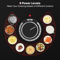 ThermoMate 36 Inch Electric Cooktop, 5 Burners Knob Control Built-in Ceramic Cooktop, 30" Radiant Electric Stove Top of 9000W with 9 Heat Levels, Hot Surface Indicator, 220-240v, Hard Wired - Image 4