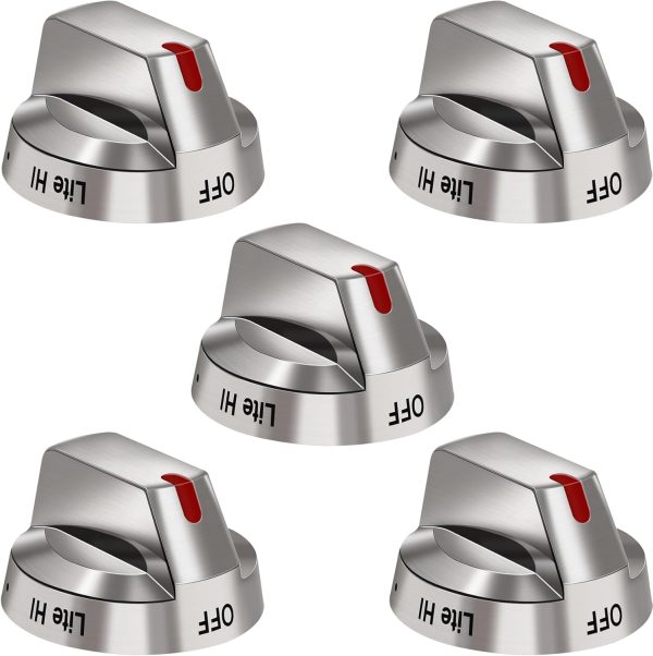 DG64-00473A Burner Control Dial Knob Range Oven Replacement Compatible with Samsung Gas Stove Knob NX58H5600SS NX58F5700WS NX58H5650WS NX58J7750SS NX58M6850SS （5pcs）.