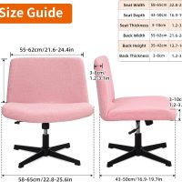 Criss Cross Chair Cover, Waterproof, Stretchable, Solid Jacquard, Suited for Armless/Office/Desk/Mid Back Wide Seat/Computer/Task/Vanity/Accent Chair (Leaves -Shaped Jacquard, Pink) - Image 2