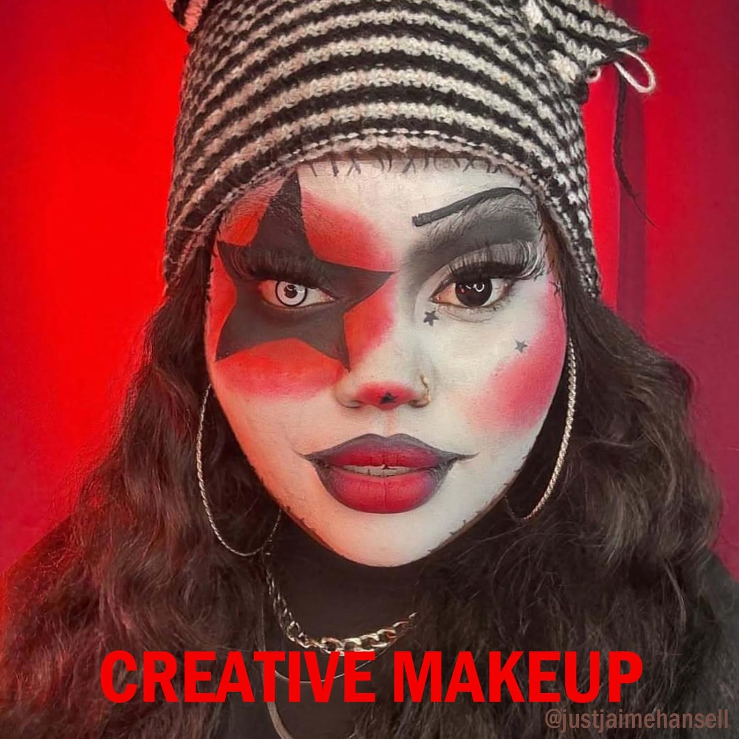 Black White Red Face Body Paint 1.01 oz/pc with 3 Sponges,Water Based Face Paint Kit for Clown Joker Devil Vampire Skeleton Cosplay Makeup,Halloween SFX Makeup Cream Face Painting,3.03 oz - Image 6