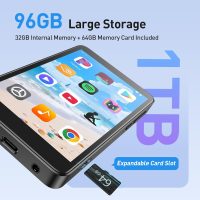 AGPTEK 96GB MP3 Player with Bluetooth and WiFi, T08X 4'' Android 14 MP4 Music Player with Spotify, Audible, APP Store, Up to 1TB, Black - Image 3