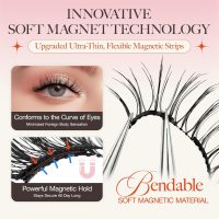 LASHVIEW Upgrade Magnetic Eyelashes with Applicator Reusable Soft Magnetic Eyelashes Natural Look No Glue Needed Lashes Kit Easy to Wear and Remove(A02) - Image 4