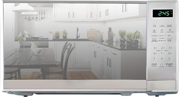 Total Chef 0.7 Cu Ft Microwave Oven - Stainless Steel Compact Style Microondas, Smart Countertop Kitchen Appliance With Digital Touch Use, Pre-Set Function, 10" Turntable, Easy To Use Horno, 700 watt