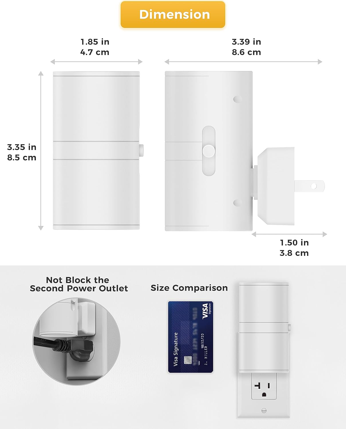 L LOHAS LED Night Light Plug in, Night Lights Plug into Wall, Light Sensor, 0-100LM, Soft White 3000K, Dimmable Night Light, Modern Nightlight for Hallway Bedroom Stairway, 2 Pack - Image 4